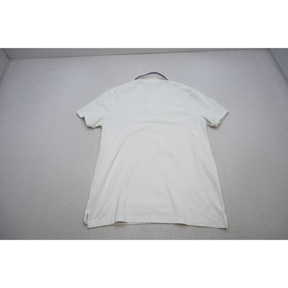 J Crew Flex Pique Polo Shirt Short Sleeve White Casual Prep Mens Size Large - Picture 8 of 9